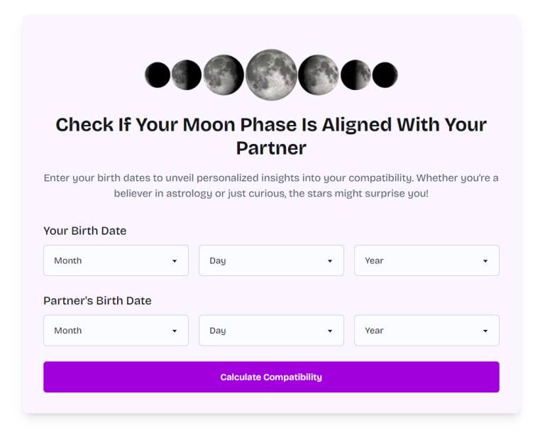 Moon Phase Compatibility Calculator