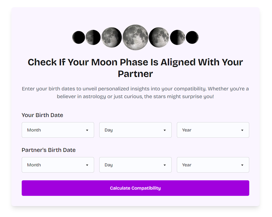 Moon Phase Compatibility Calculator