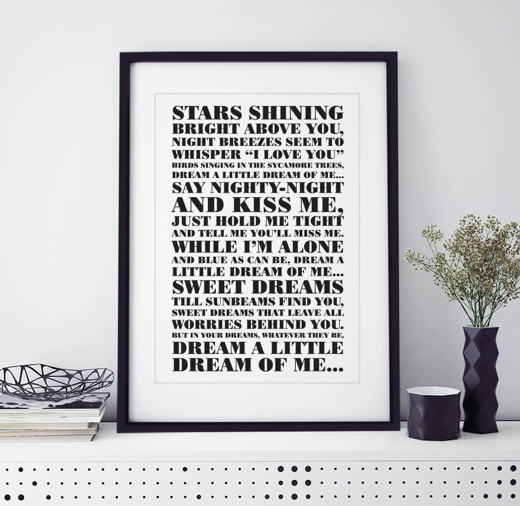 First Dance Lyrics Print